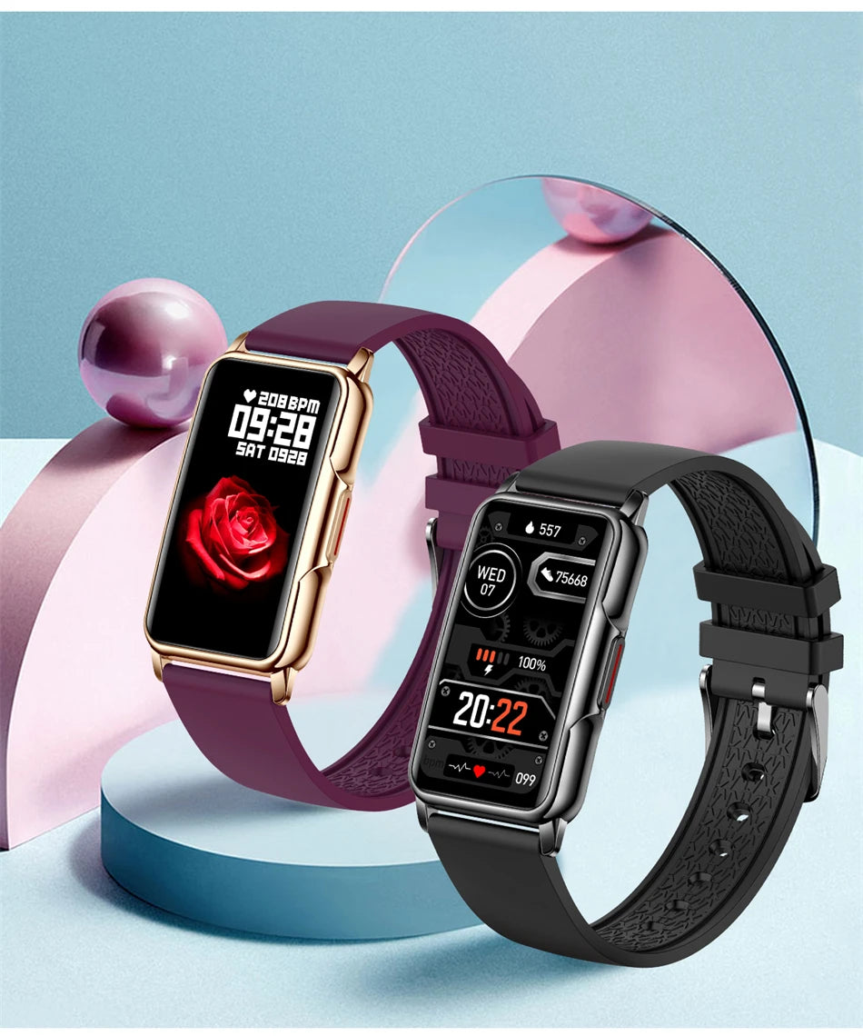 Smart Bracelet Women Smartwatch Men Heart Rate Blood Oxygen Waterproof Sport Fitness Smart Band Watch Call Reminder Ladies+Gift