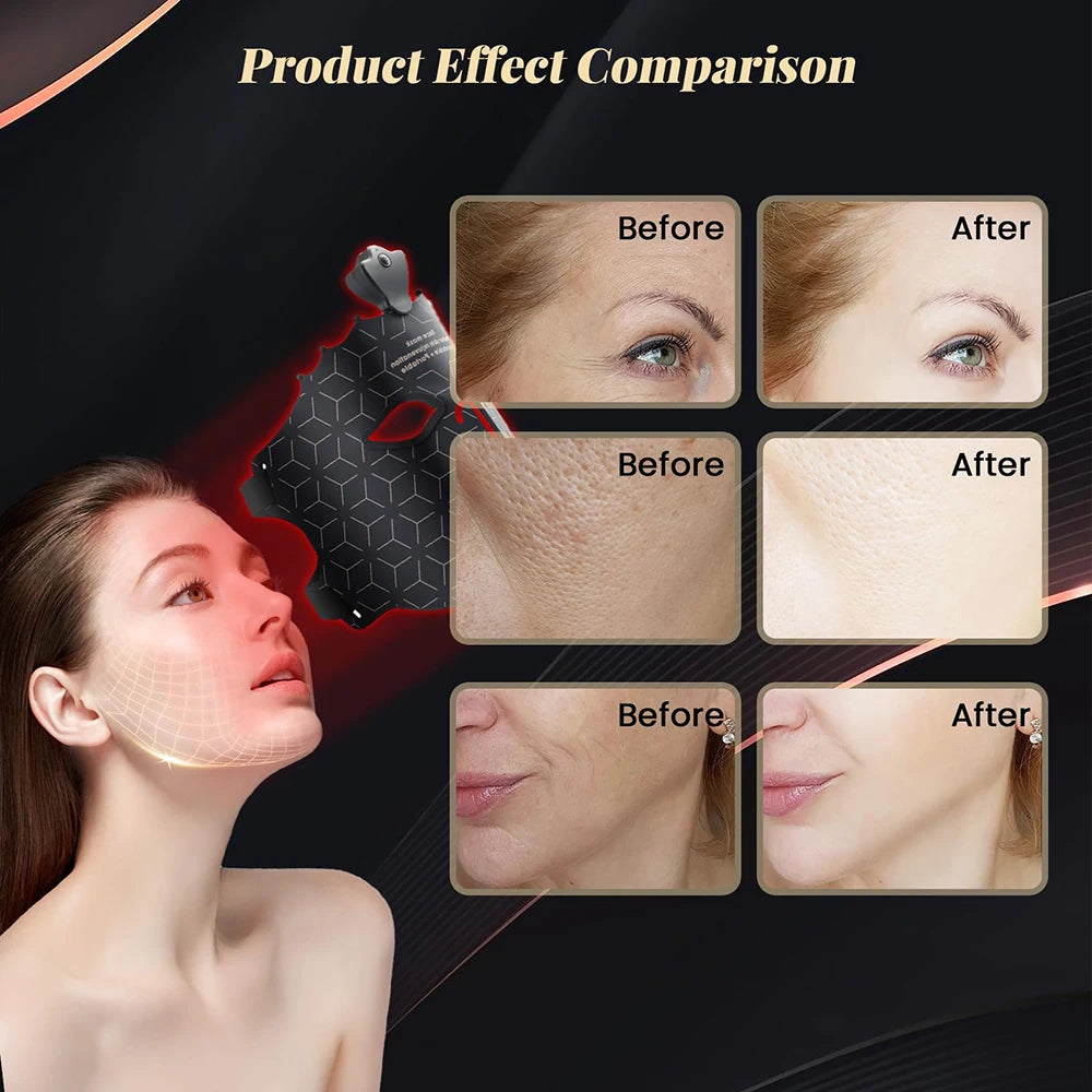 Silicone Led Face Mask Light Therapy 7 Colors Red Light Therapy Anti Aging Acne Pore Oil Control Skin Tighten Whiten Home Use