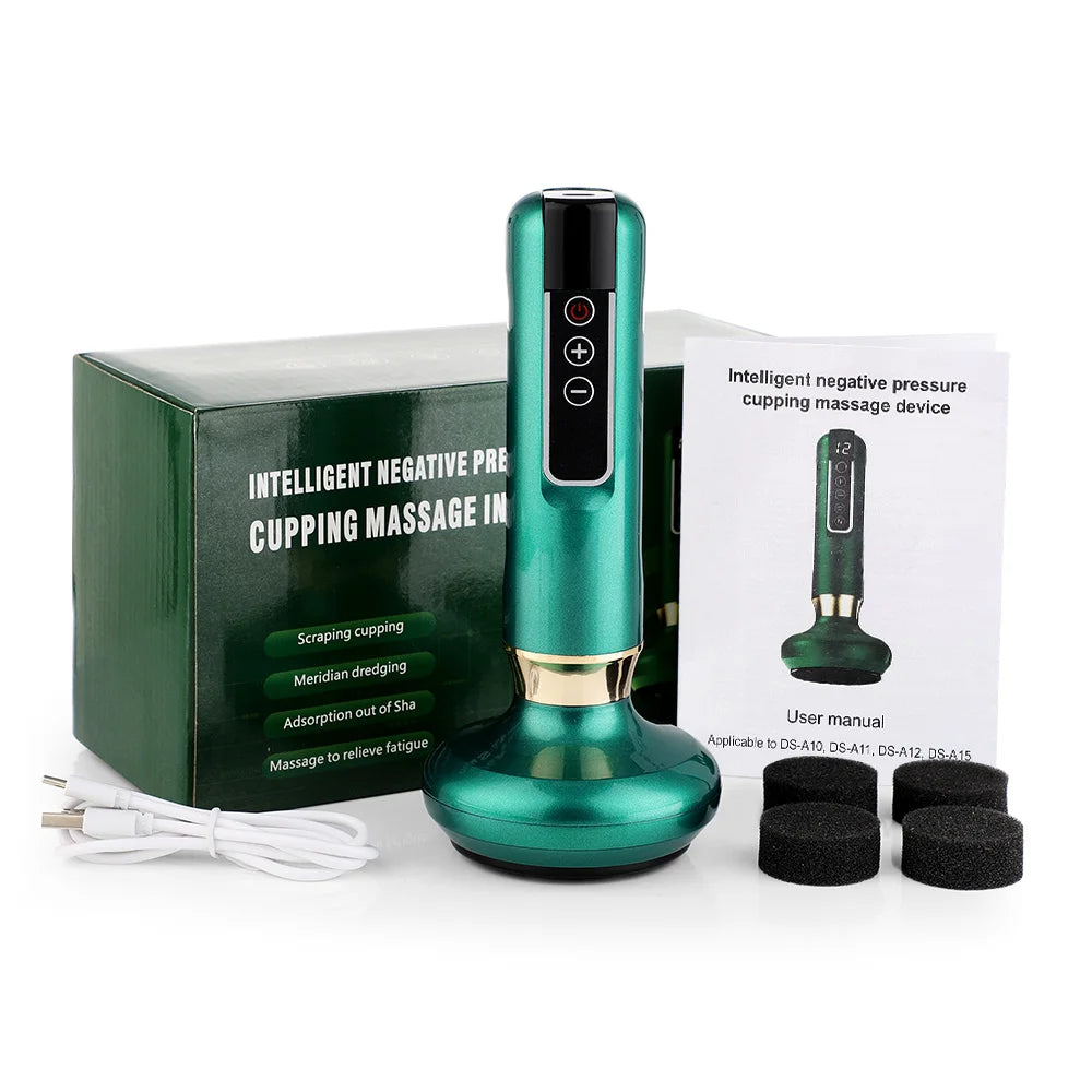 6 Gear Electric Cupping Massager Vacuum Suction Cup GuaSha Anti Cellulite Beauty Health Scraping Heat Body Slimming Massage