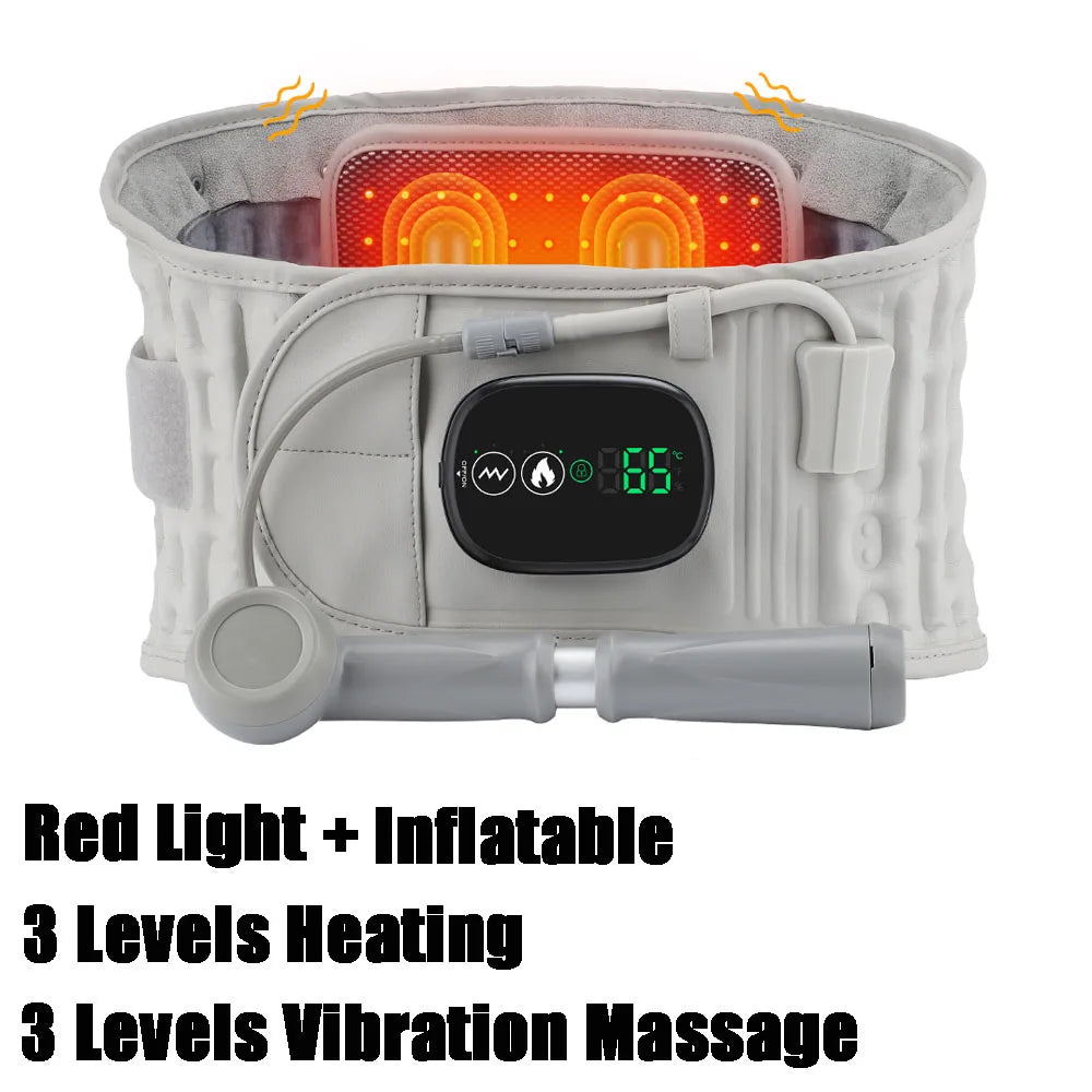 Electric Heating Waist Massage Belt Infrared Vibration Hot Compress Lumbar Brace Spine Protect Massager Back Support Belt