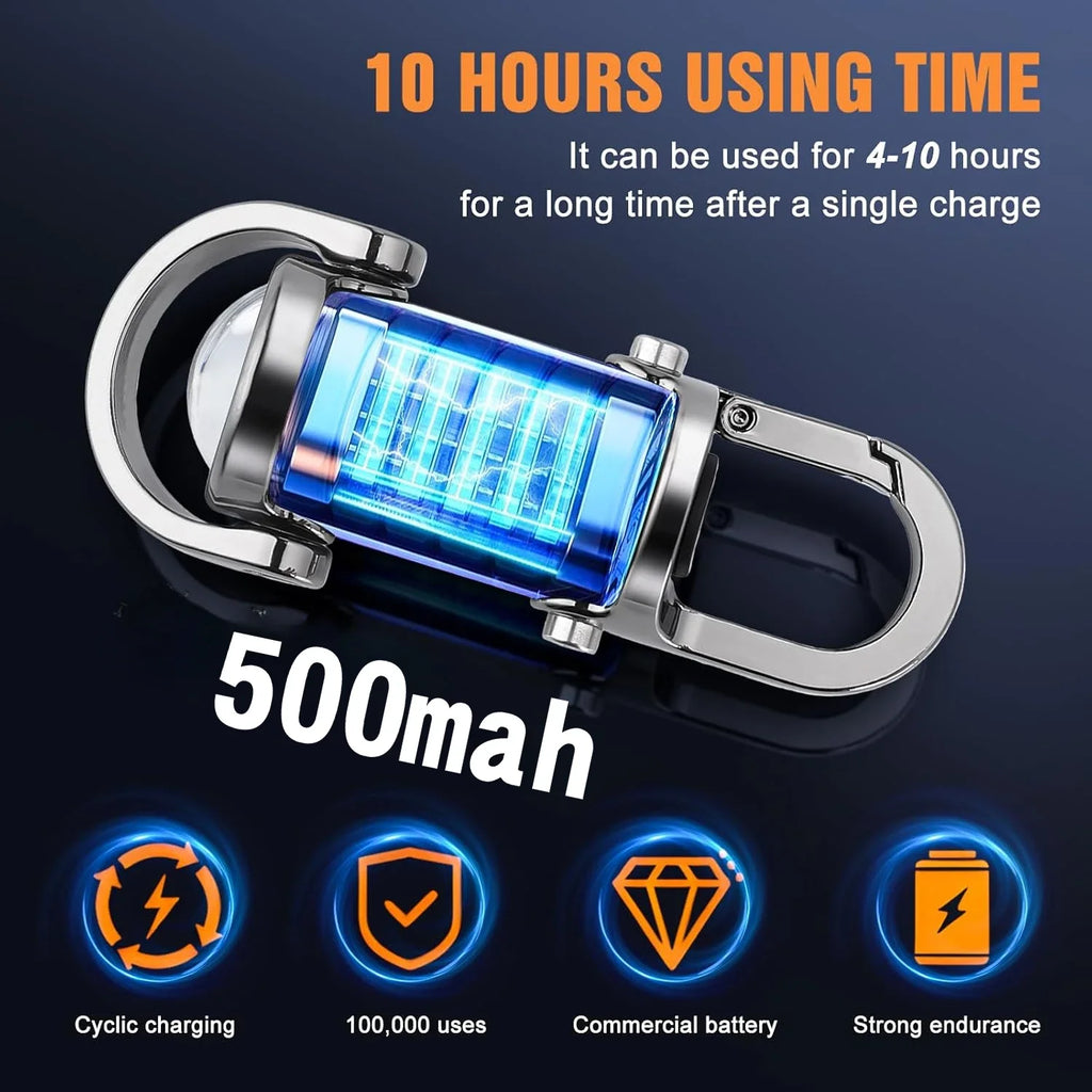 Mini Keychain Flashlight Rechargeable Pocket COB Working Light Outdoor Hook Emergency Warning Light for Camping Walking Hiking