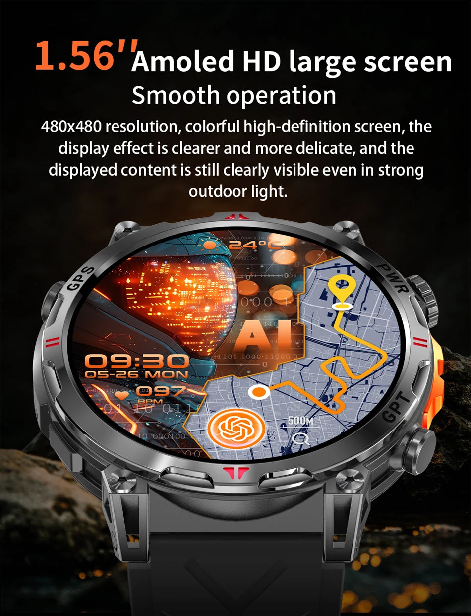 2025 New Professional GPS Sports Smart Watch Outdoor RIDE Run GPS track Swim Watchs Compass Altimeter 5ATM Sports Bracelets Men