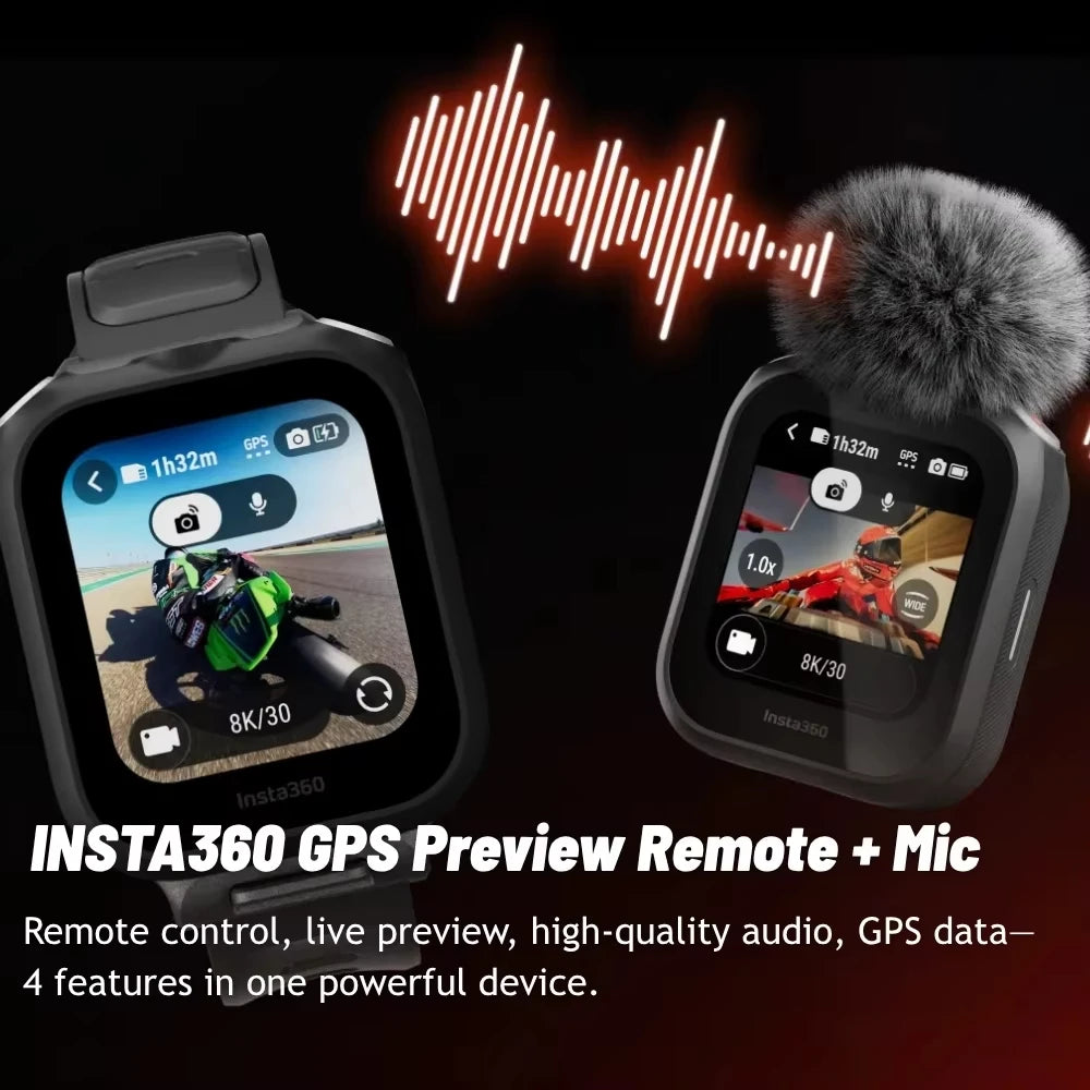 Insta360 X5 GPS Preview Remote With Built-in Mic All-in-one Watch Control For Ace Pro 2 Original Accessories