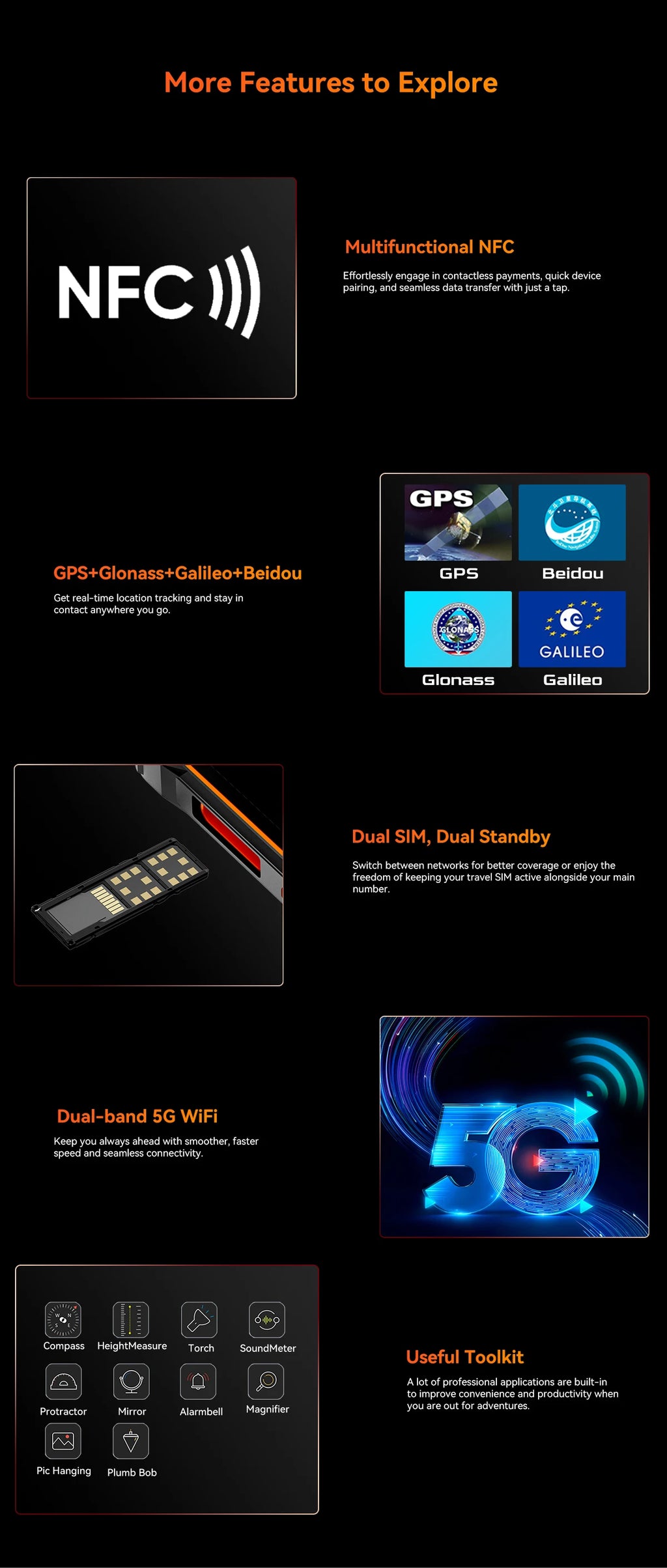 OSCAL Marine 2 AI Outdoor Mobile Phone, 6.56 Inch Rugged Smartphone Android 15, 8+16GB RAM, 256GB+2TB ROM 11000mAh, Unisoc T615