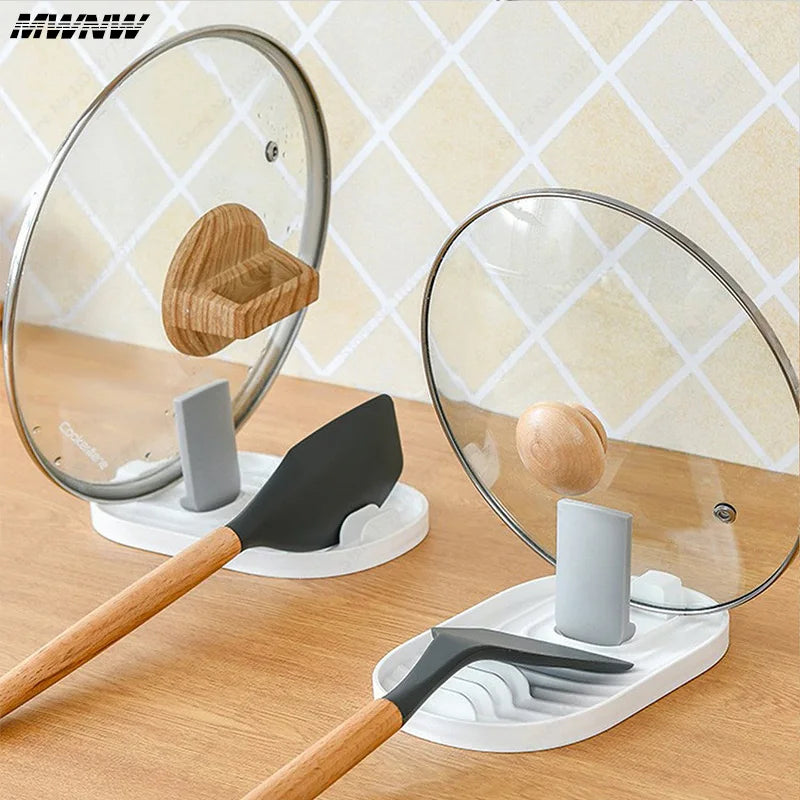 1pcs Polychrome Foldable Nordic Style Pot Holder Lid Shovel Storage Rack Practical Multifunctional Utensils for Kitchen Supplies