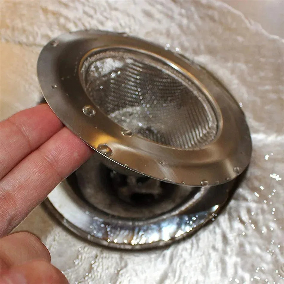 Kitchen Sink Filter Stainless Steel Mesh Sink Strainer Filter Sewer Mesh Strainers Bathroom Sink Strainer Drain Hole Filter Trap