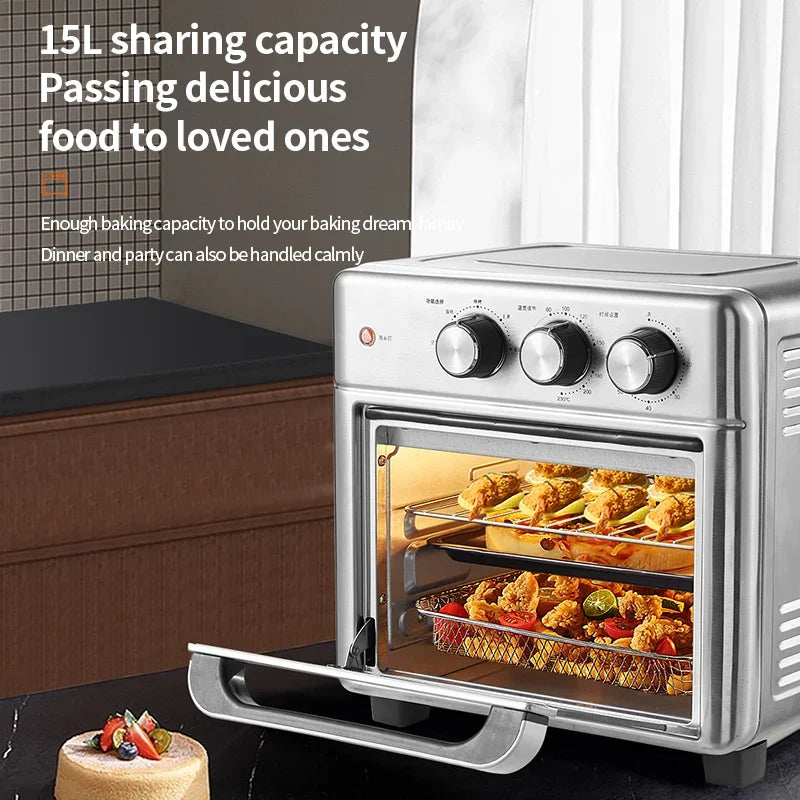 13L Air Fryers 26L Large Capacity Electric Fryer Oven Oilless Cooker Visible Window Household Kitchen Deep Fryer without Oil