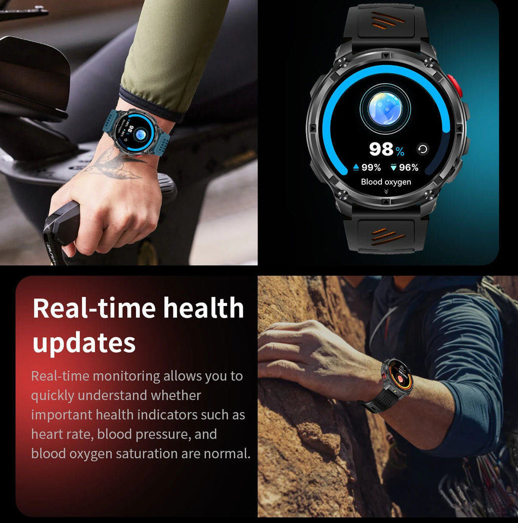 2026 New 1100mah AMOLED Smart Watch Men 170+Sport Fitness LED Flashlight IP69 Waterproof Bluetooth call GPS track Smartwatch iOS