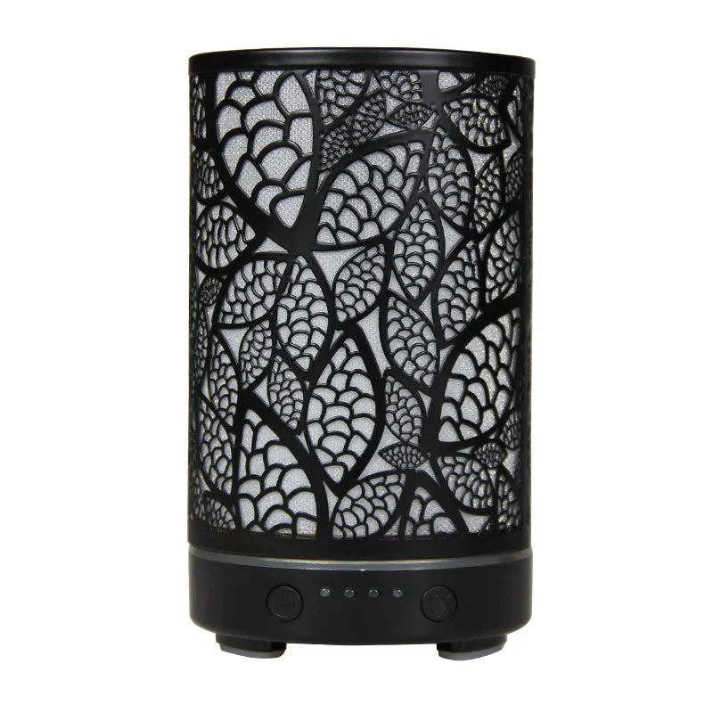 100ML Aroma Diffuser Ultrasonic Humidifier with 7 Color Light, 1H/2H Timer, Auto Shut-Off, Leaf Essential Oil Diffuser for Home