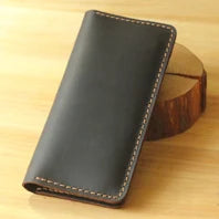 Luxury Handmade Genuine Leather Men Wallet Bifold Purse Male Wallets Short Money Clip Vintage Leather Money Bag with zip pocket