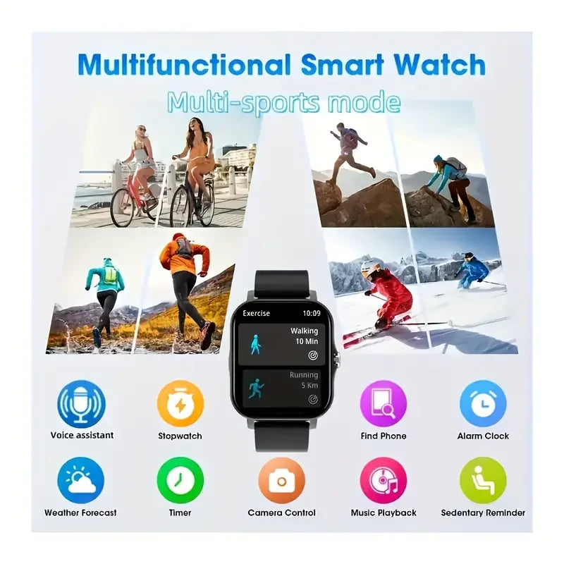 KESHUYOU 2025 Smart Watch 2.01 Inch HD Display Answer Make Call Message Preview Sport Modes DIY Dial Weather Forecast Men Women