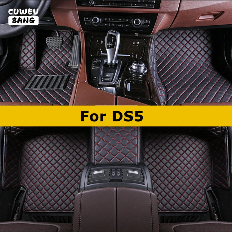 CUWEUSANG Custom Car Floor Mats For DS5 Auto Carpets Foot Coche Accessorie