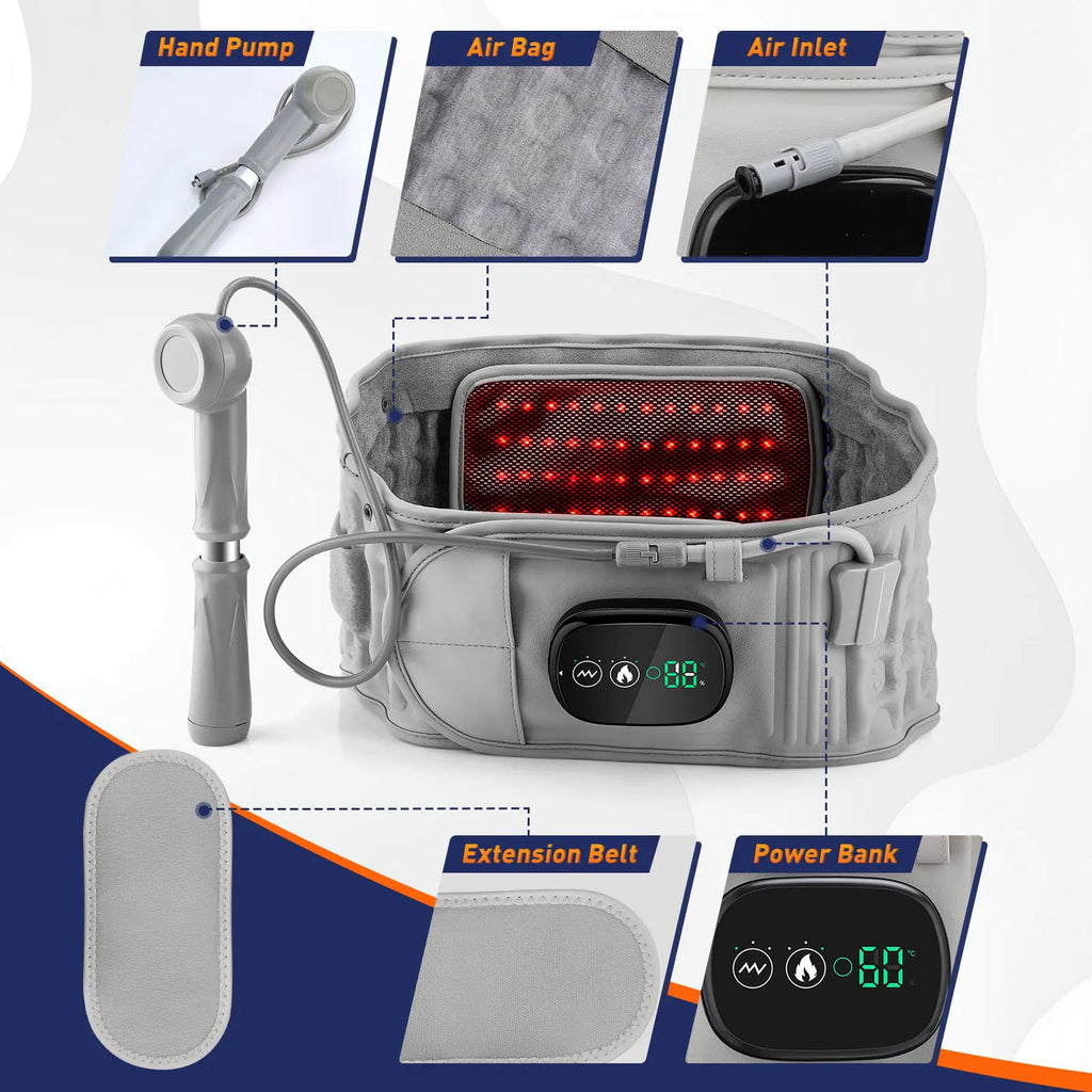 Electric Heating Waist Massage Belt Infrared Vibration Hot Compress Lumbar Brace Spine Protect Massager Back Support Belt