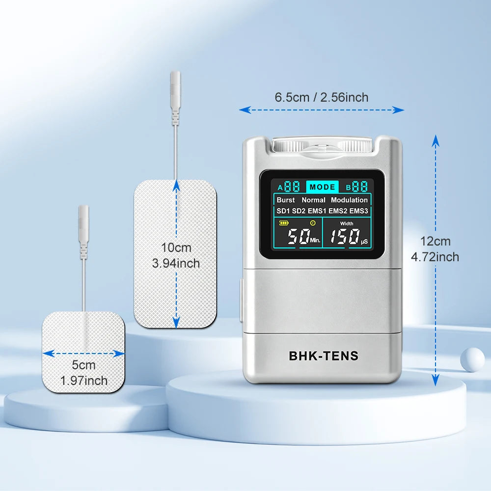 40-Level TENS Unit Muscle Stimulator Electronic Pulse Massager Dual Channel EMS Machine for Back Pain Relief & Muscle Therapy
