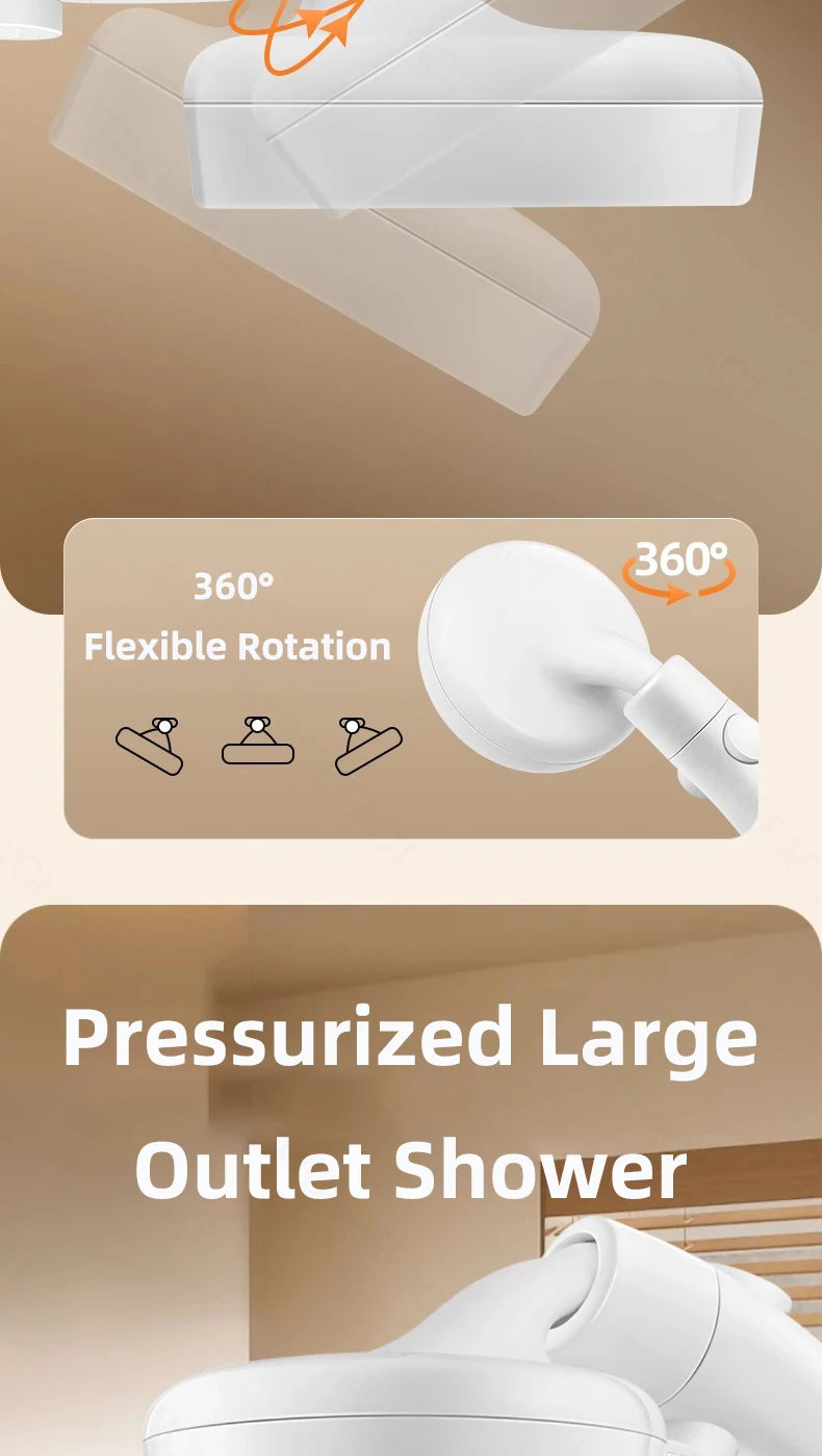 High Pressure Shower Head With One-key Stop Button Adjustable Water Saving Handheld Showerhead Universal Bathroom Spray Nozzle