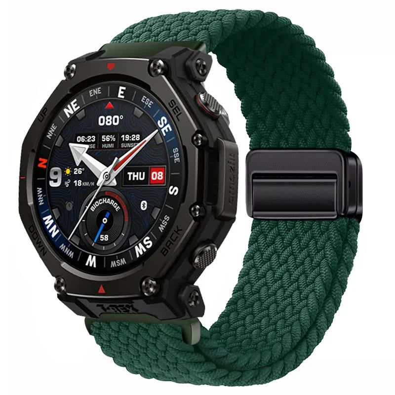 20mm 22mm Nylon Strap for Amazfit T-Rex3 Pro 48/44mm Helio Balance 2 Magnetic Buckle Bracelet Amazfit Active 2 Bip 6 5 Wristband