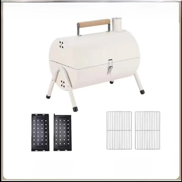 Portable Camping Barbecue Grill Multi-Function Charcoal Barbecue Double-Sided Chimney Home Outdoor Stove Meat Cooking Tool