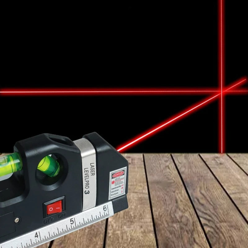 High precision Laser Level Horizon Vertical Measure 8FT Aligner Standard and Metric Rulers Multipurpose Measure Level Laser