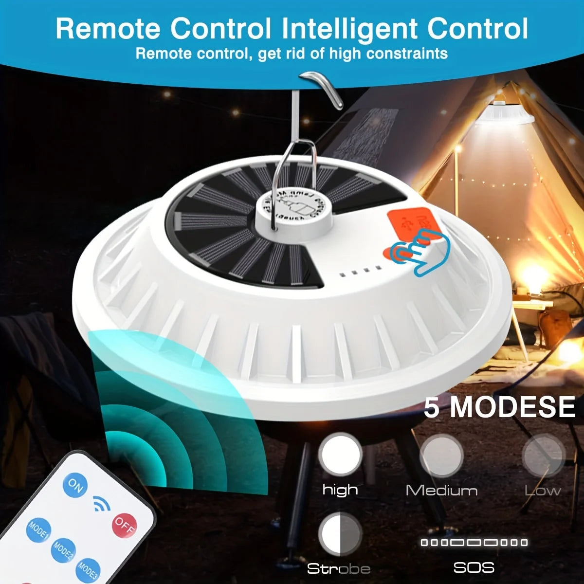 Portable Camping Light Power Bank LED Camping Lanterns With Remote Control Waterproof Outdoor Tent Light Rechargeable Flashlight