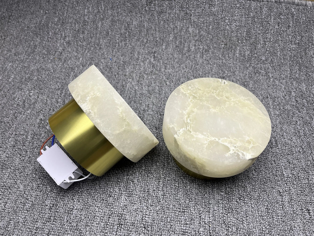 Modern Nordic Wall Sconce Spanish Natural Marble Round Wall Lamp Living Room Hallway Stair Wall Light Bedroom Bedside Lamp