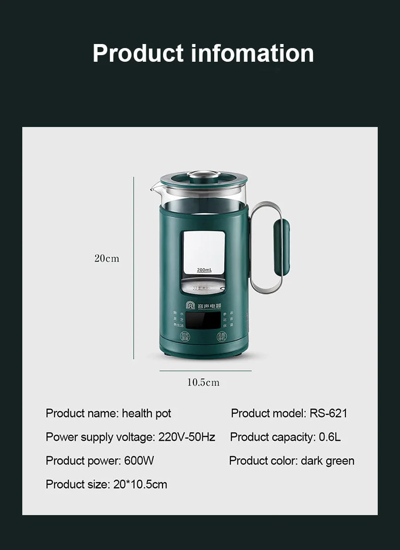 Health Pot Multifunction Electric Kettle With Temperature Control Water Boiler 600ml Mini Electric Kettle Smart Portable Tea Pot