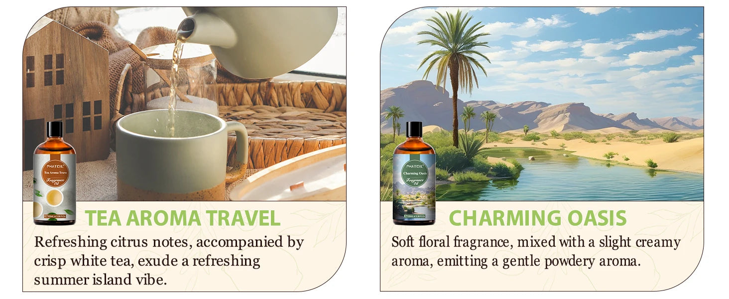 PHATOIL 1PCS 100ml Fragrance Oil For Diffuser Aromatherapy Fruit Carnival Coconut & Vanilla Almond Vanilla Strawberry Aroma Oils