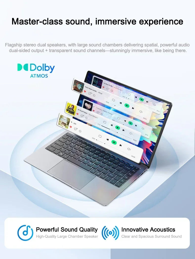 15.6" Thin Body Laptop I7-8650U Processor Large Memory 2TB M.2 SSD Windows 11 Home Business Portable Computer