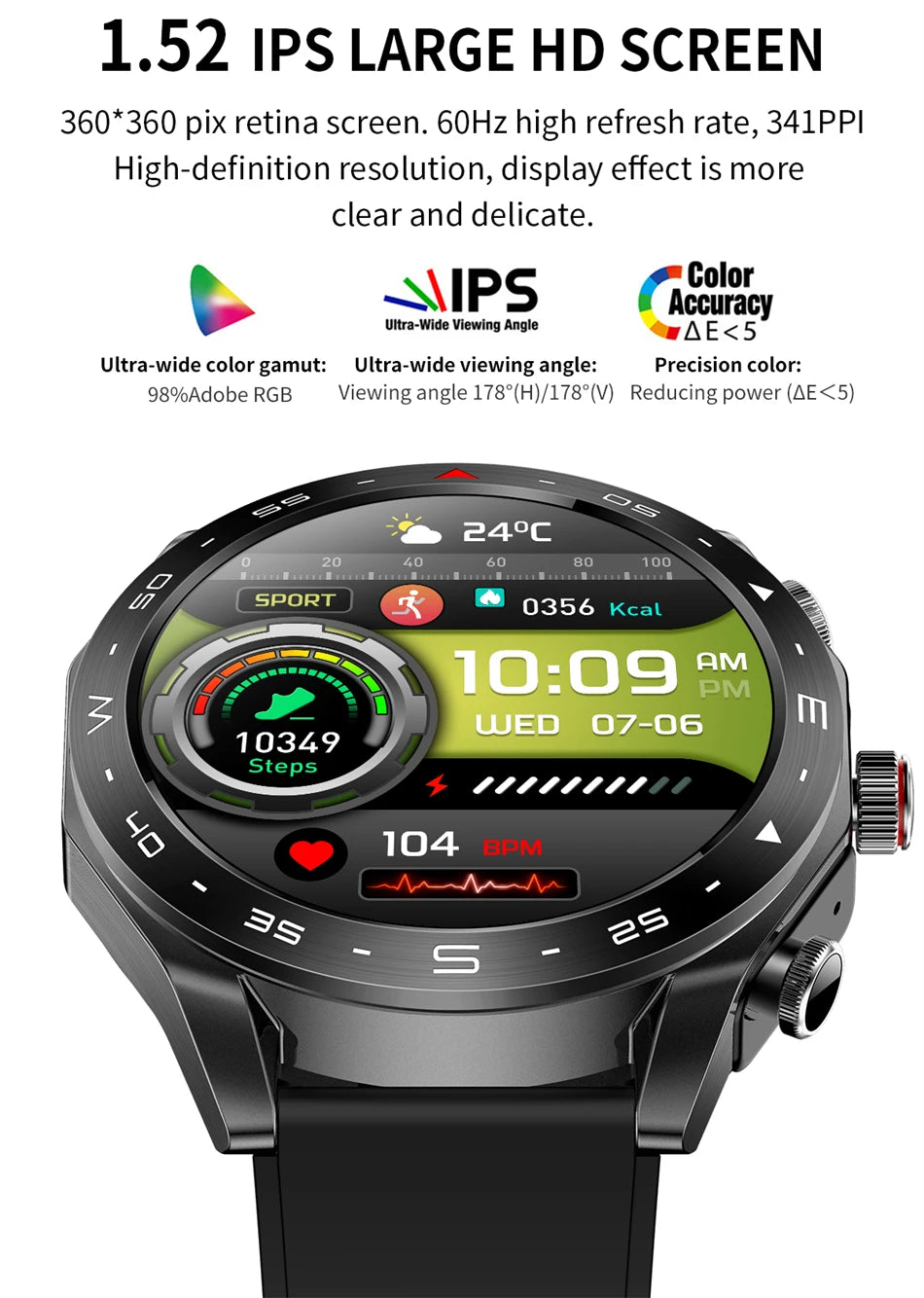 LIGE With Earbuds Bluetooth Headset Smartwatch Women Speaker Tracker Music Sport Watch Men Waterproof Smart Watch AMOLED Screen