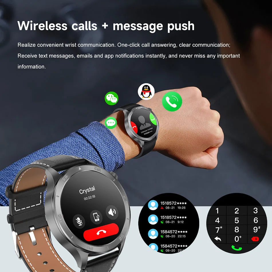 Smart Watch Men's 466*466 AMOLED HD Screen 4GB Memory 3D Surround Vision Watch BT Call IP68 Waterproof Man Smartwatch 2025 New