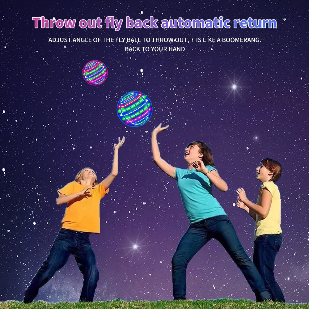 Flying ball, automatic spinning ball, LED dazzling lights, floating magic, fan, UFO flying machine, toy, gift, game, sports ball