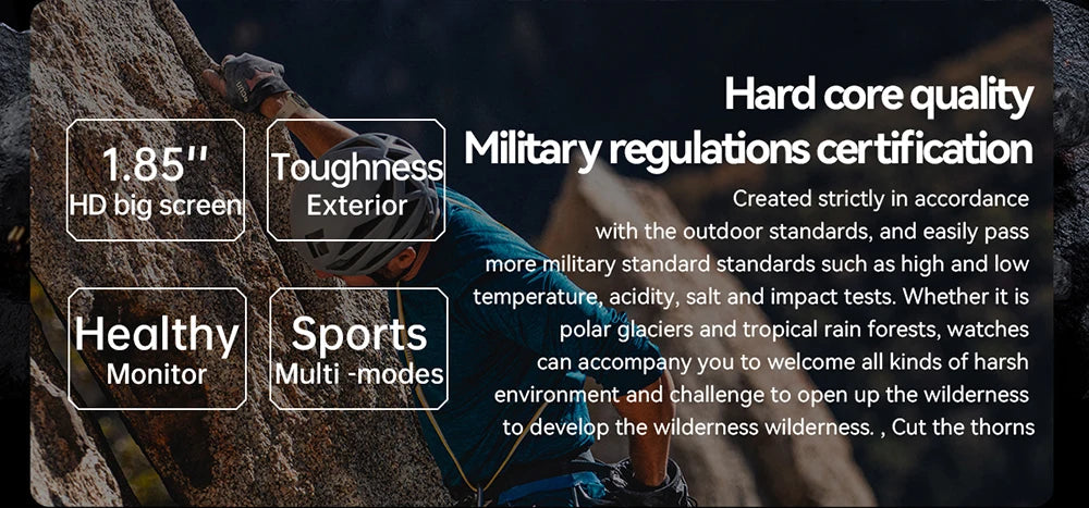 MEVADEN 1.85 inch Outdoor Military Smart Watch Men Bluetooth Call Smartwatch Waterproof Sports Fitness Watches for Android IOS