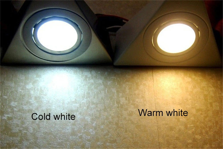 Geometric Stainless Steel Cabinet Light with Switch for Kitchen Wardrobe Bookshelf Lighting Creative Triangle Indoor Wall Lamp