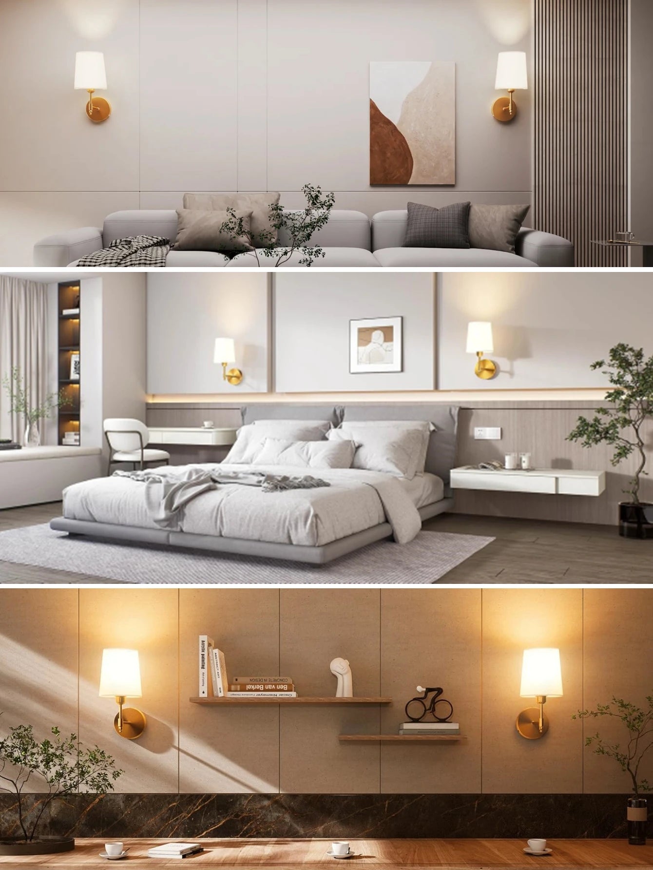 Wiring Free Rechargeable Wall Lamp 4000Mah Dimmable 15 Colors Detachable Bulb Remote Control for Bedroom Living Room Lighting