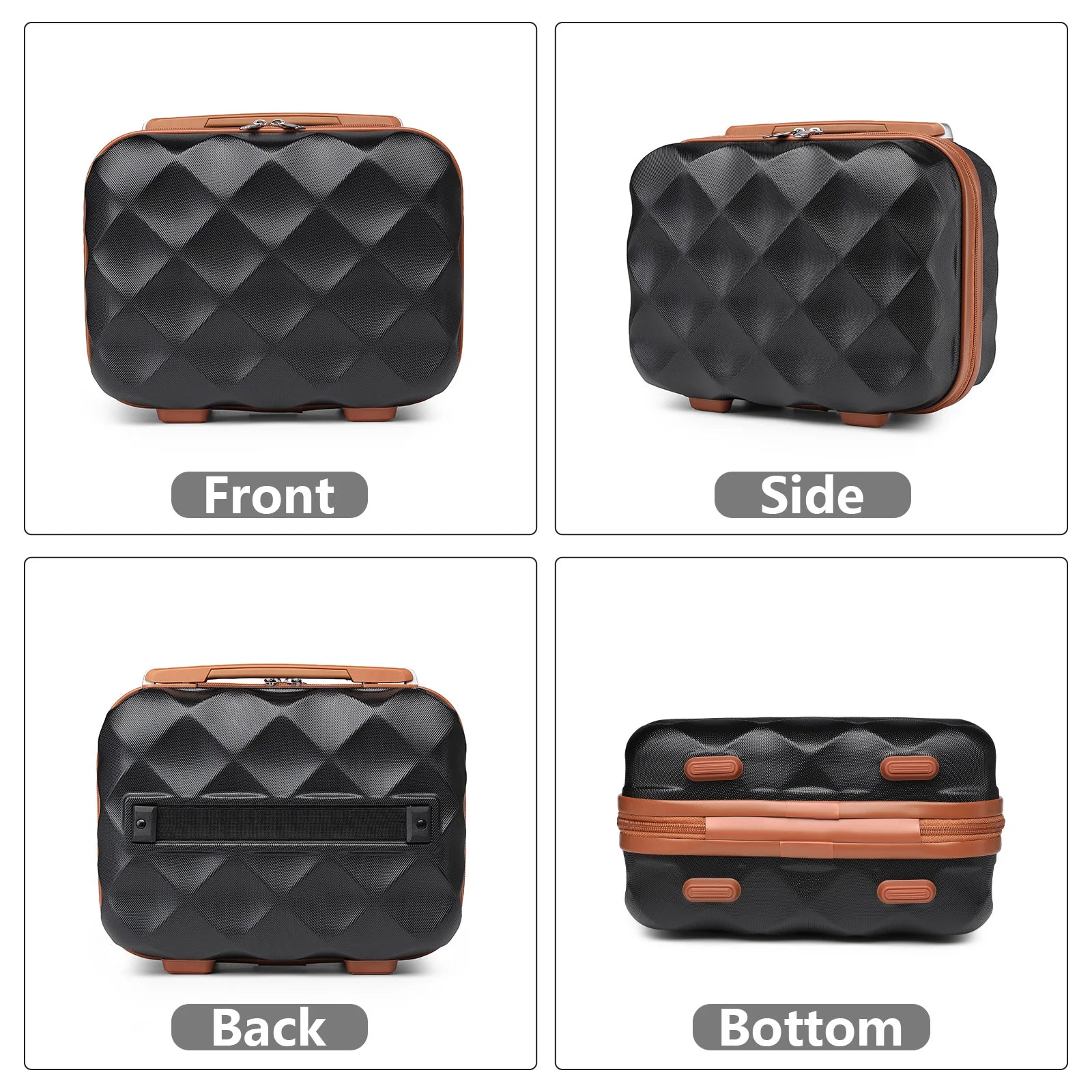 British Traveller Beauty Case Lightweight ABS Hard 31 x 25 x 17.2 cm