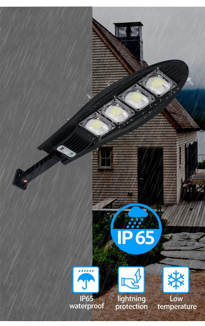 Solar Street Light Super Bright Outdoor Waterproof 168LED Lamp Motion Sensor 3 Modes Lighting Remote Control For Garden Gard
