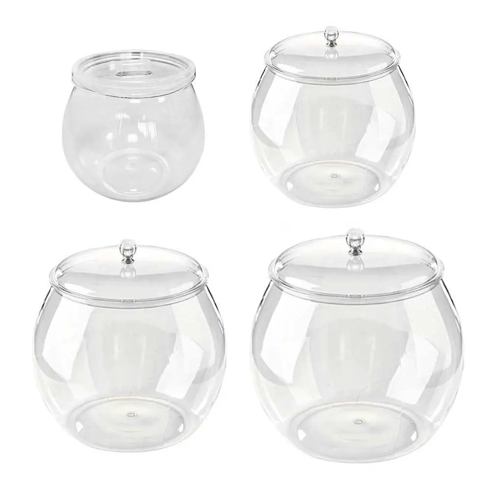 1pc Flour Grains Candy & Cookie Jar Hard and Smooth Plastic Pot with Lids Clear Airtight Food Storage Canister