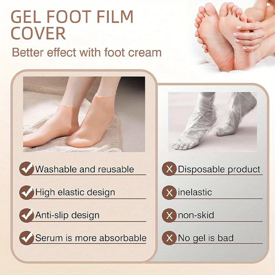 Moisturizing Foot Socks,Silicone Socks for Dry Cracked Feet Women's Foot Socks for Moisturizing,Featuring Massage