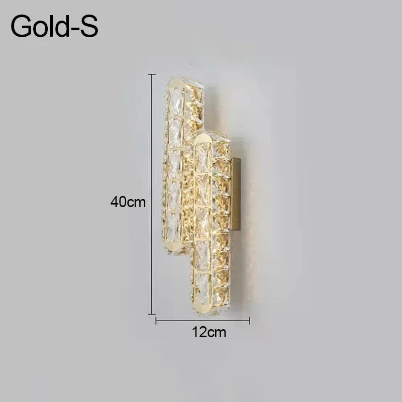 Postmodern Luxury Linear Crystal Wall Light Gold Metal Base G9 Led Wall Sconce 4 Styles Optional Bedroom Bathroom Hotel Lobby