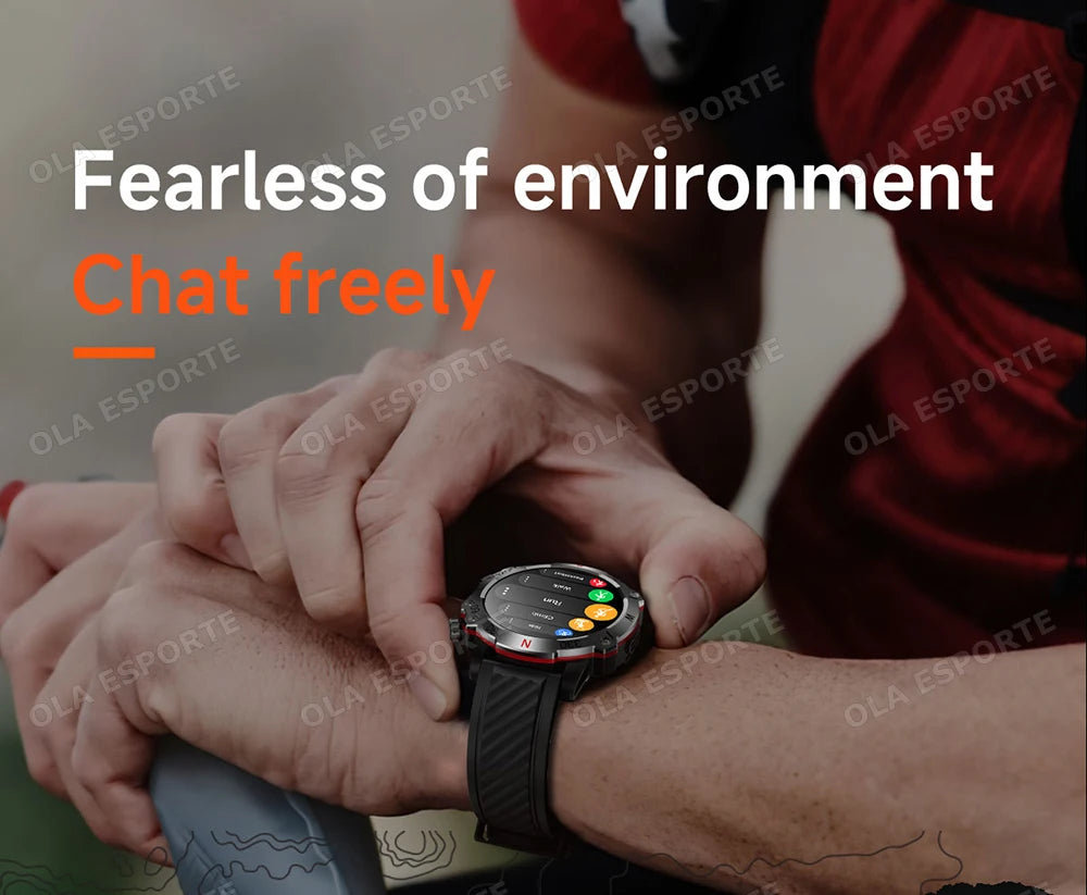 GPS Smart Watch 5ATM Waterproof Built-in Dual-band GNSS GPS Motion trajectory Military Sport Smartwatch Men 2025 New For Android