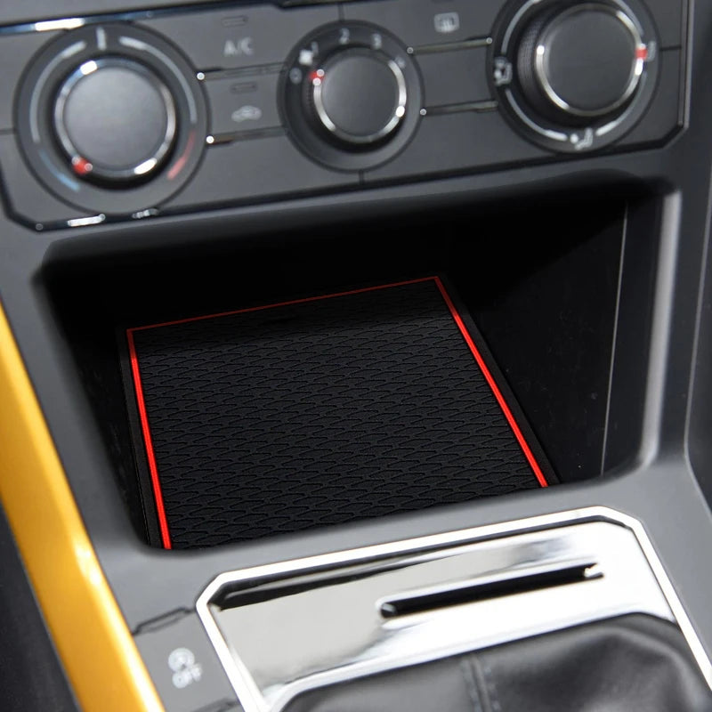 for VW Volkswagen POLO MK6 AW 2018-2023 Anti-slip Gate Slot Mat Car Door Groove Cup Pad Interior Accessories