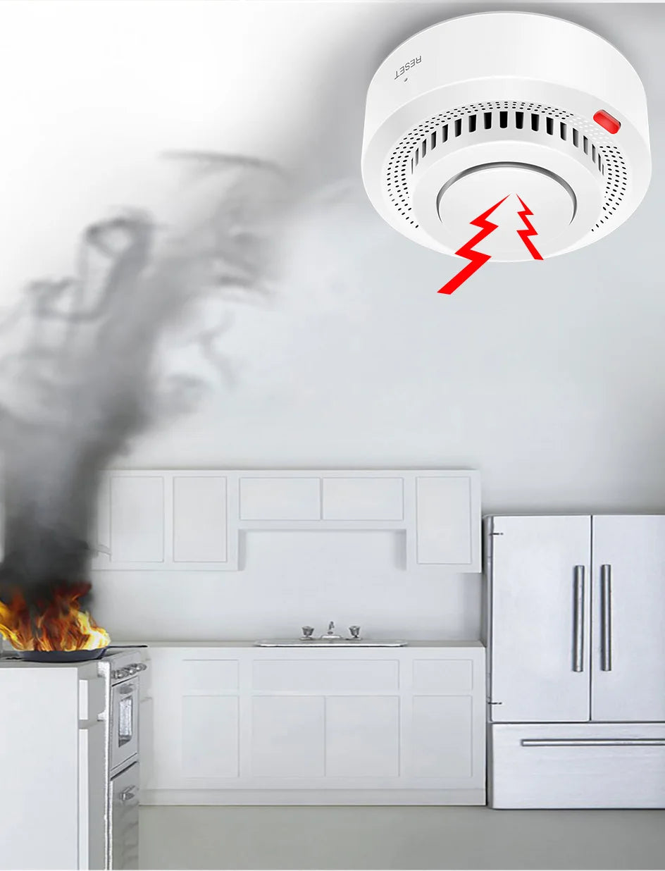 360° Comprehensive Detection, Tuya Smart WiFi Smoke Detector, Remote Monitoring Of Home Safety, Compatible With Alexa And Google