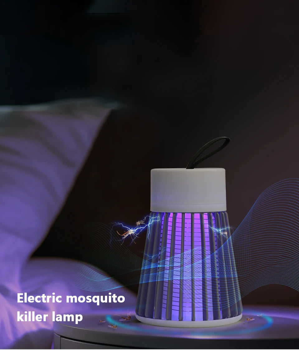 Mosquito Killer Lamp Electric Insect Zapper 2-in-1 USB Bug Trap with LED Light for Bedroom Outdoor Camping Wasps Gnats