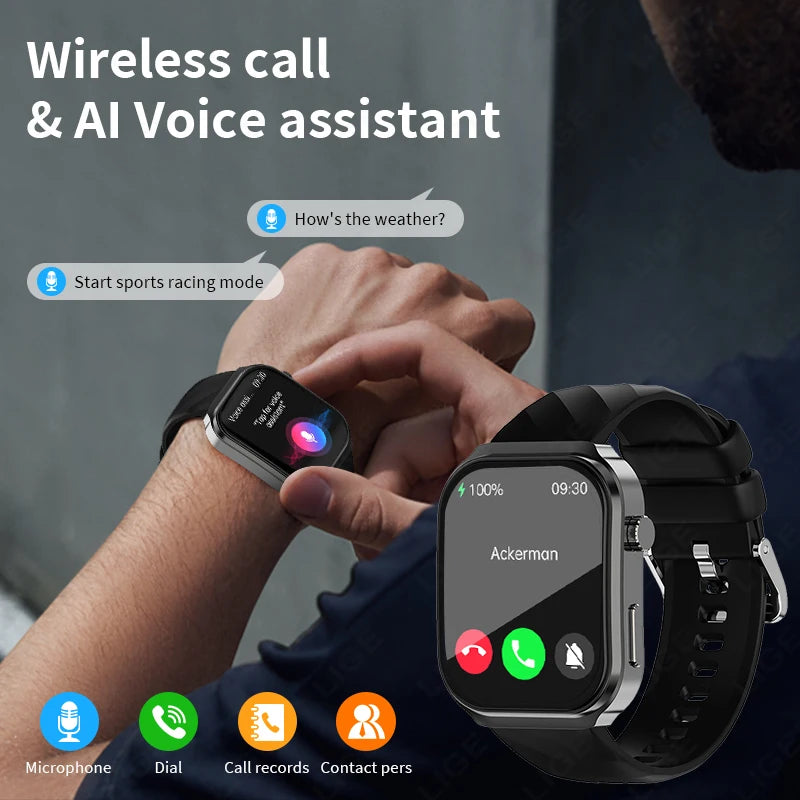 LIGE 2026 New AI Healthy Diagnose Smart Watch Blood Lipid Uric Acid Bluetooth Call Blood Pressure Health Smartwatch Men Women
