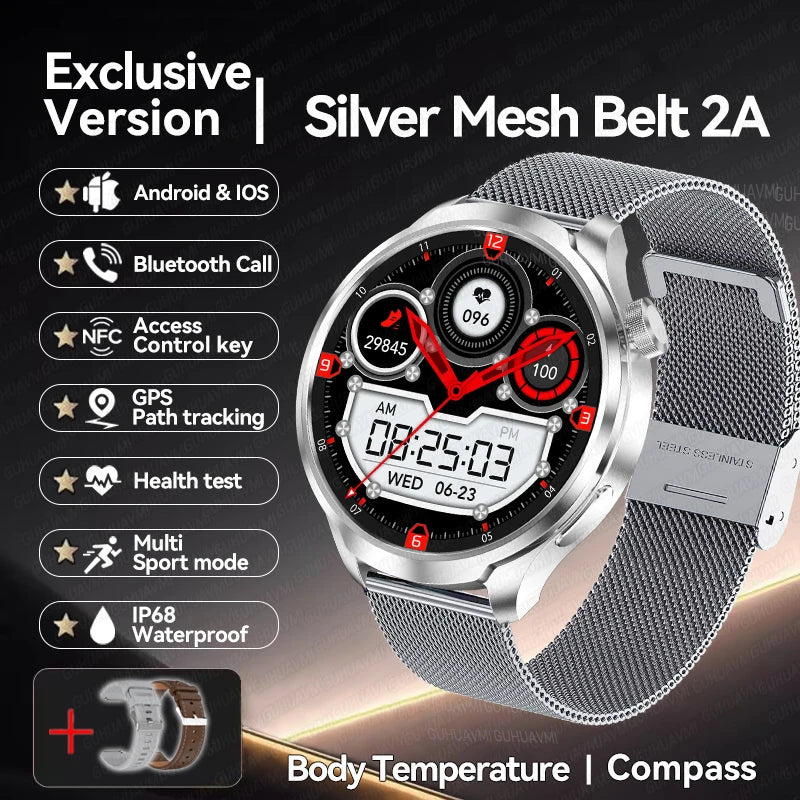1.85-inch HD Sapphire Glass Smart Watch Men's GPS Movement Track NFC Bluetooth Call  Lingdong Island Health Detection Smartwatch