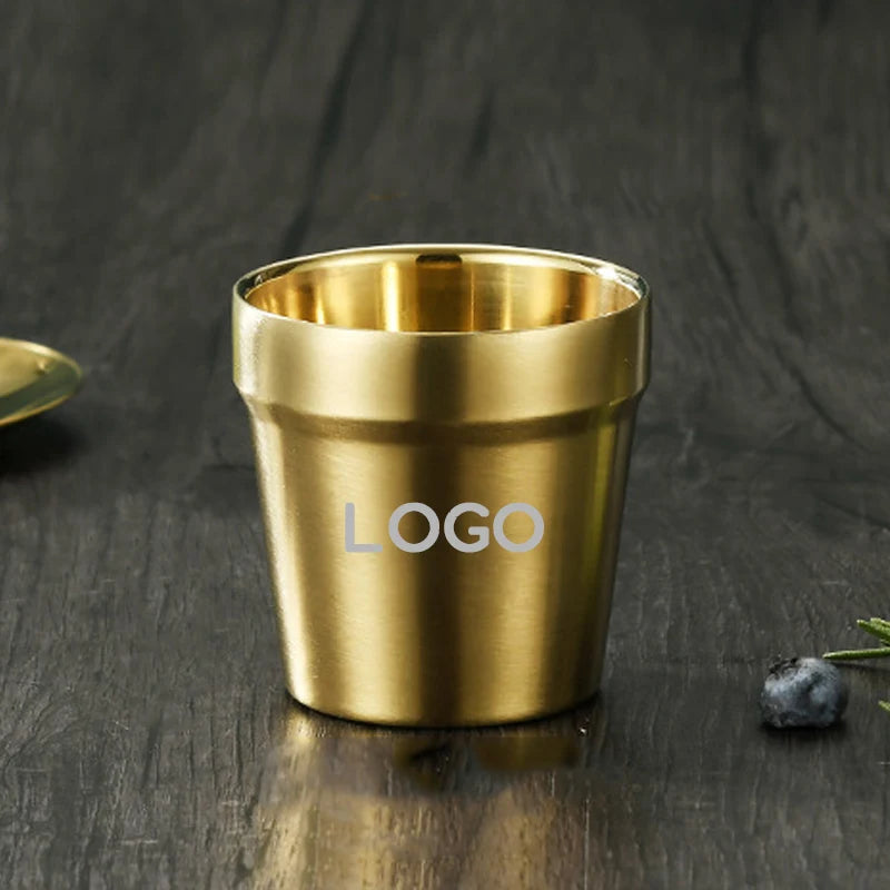 Glossy Surface Beer Mugs Double-Wall Stainless Steel Water Cup Coffee Tea Anti-scalding Party Mug Drinkware Customization Logo