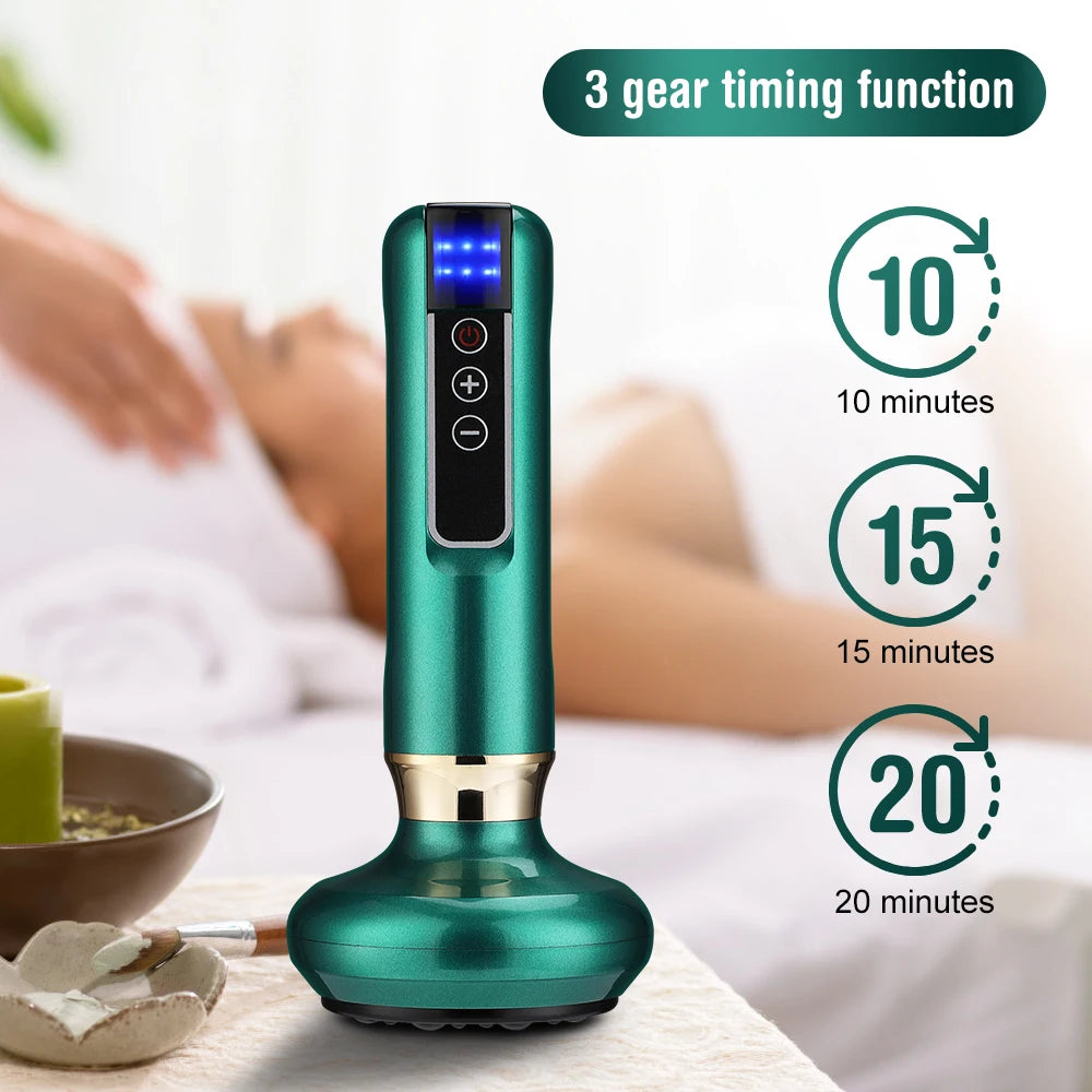6 Gear Electric Cupping Massager Vacuum Suction Cup GuaSha Anti Cellulite Beauty Health Scraping Heat Body Slimming Massage