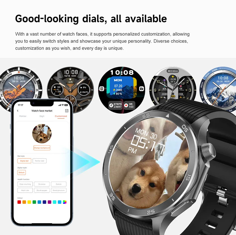 OPPO New X2 Bluetooth Call Smart Watch AMOLED HD Screen GPS Outdoor Sports Fitness Watch Health Monitoring Smartwatch Android