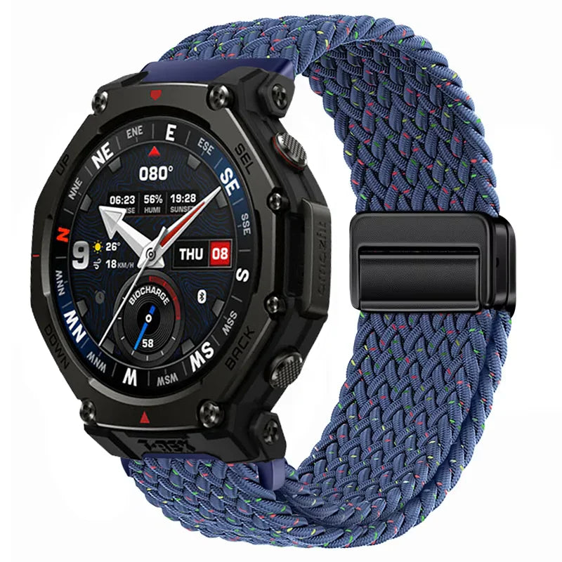 20mm 22mm Nylon Strap for Amazfit T-Rex3 Pro 48/44mm Helio Balance 2 Magnetic Buckle Bracelet Amazfit Active 2 Bip 6 5 Wristband