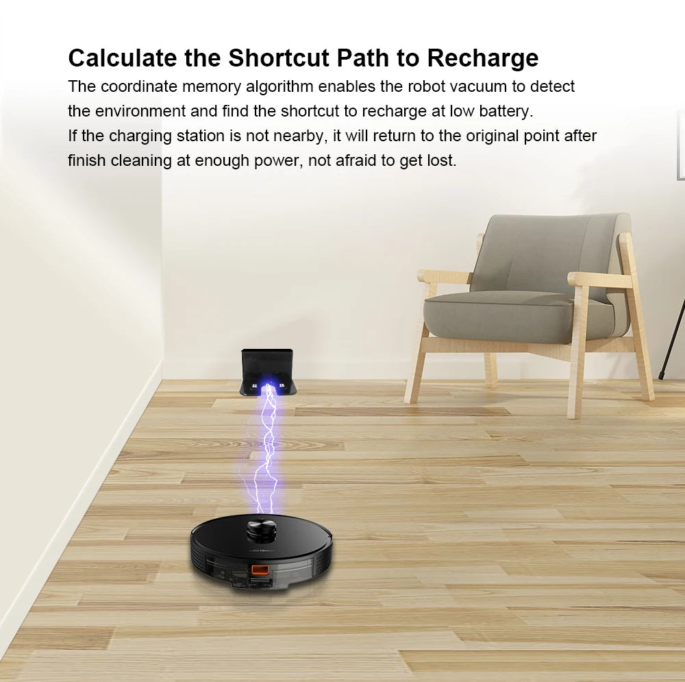 Robot Vacuum Cleaner Liectroux/Lilin X6, LDS Lidar Laser System,6500Pa,Multi-Floor Maps,Y Shape Wet Mop,Multilingual Voice