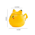 SHUNXIANG 300ml Pokémon Spherical Mug Ceramic Pikachu Cup with Lid Creative and Cute Pattern Cup Gift Desktop Decorative Cup